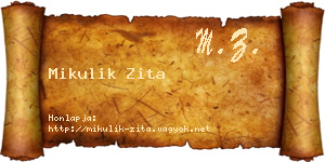 Mikulik Zita névjegykártya